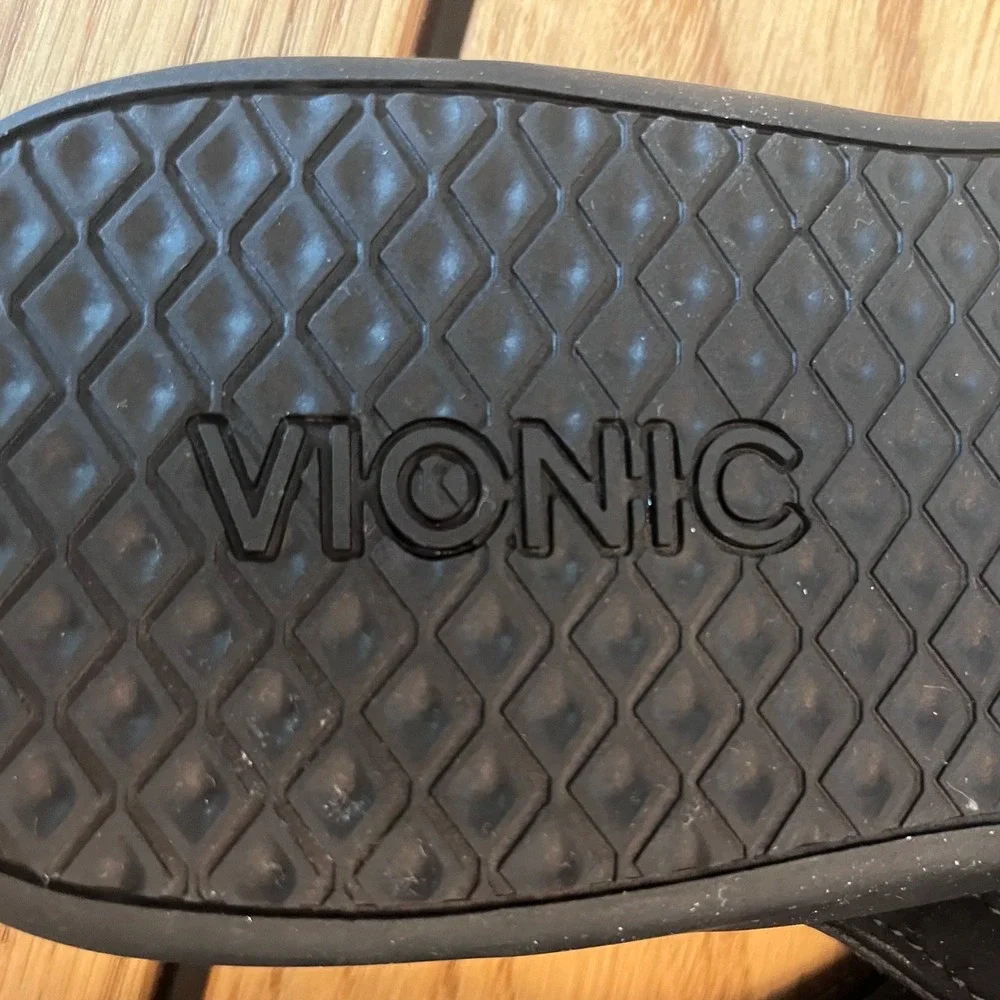 Vionic Tide II Flip Flop Sandals Mens Size 11 Black Orthotic Comfort Thong